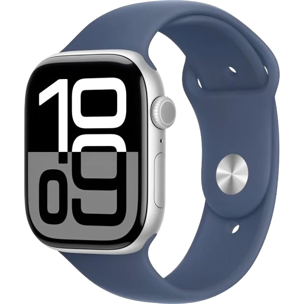APPLE WATCH S10 46MM GPS MWWM3LW/A SILVER ALUM DENIM SPORT BAND M/L