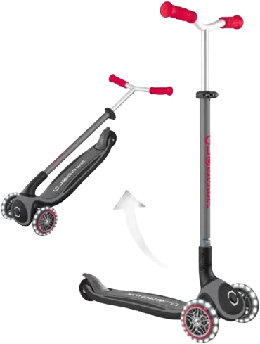 MONOPATIN GLOBBER MASTER ROJO Y NEGRO CON LUCES REF 663-120